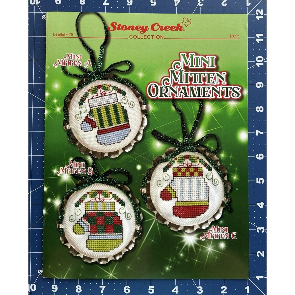 Mini Mitten Ornaments cross stitch pattern Leaflet By Stoney Creek